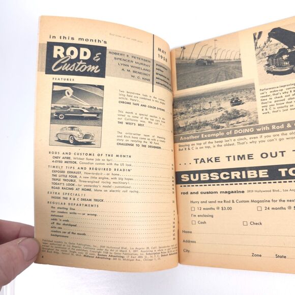 Rod & Custom Magazine May 1958 Chrome Tape Custom Dyeing Dream Truck Car Show - Picture 2 of 6